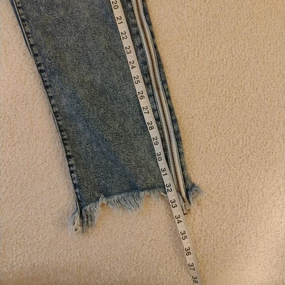 Side Zipper Jeans  Cut Off Fringe Hippie Hipster Boho Women's Size 4 - Picture 7 of 10